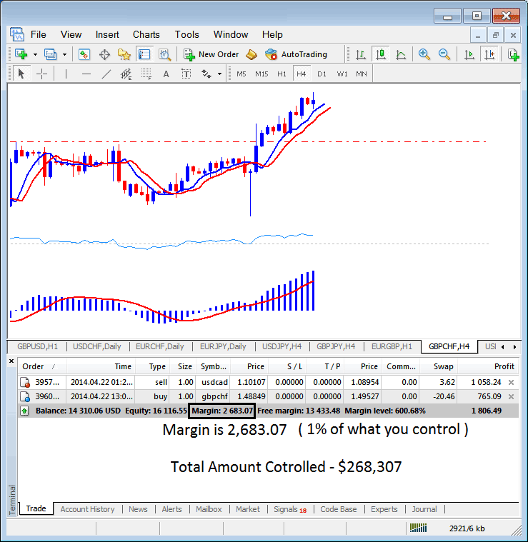 MetaTrader 4 Software - Maximum Gold Trading Leverage vs Used Gold Trading Leverage - Difference Between Maximum Gold Leverage and Used Gold Leverage? - Maximum Leverage vs Used Leverage