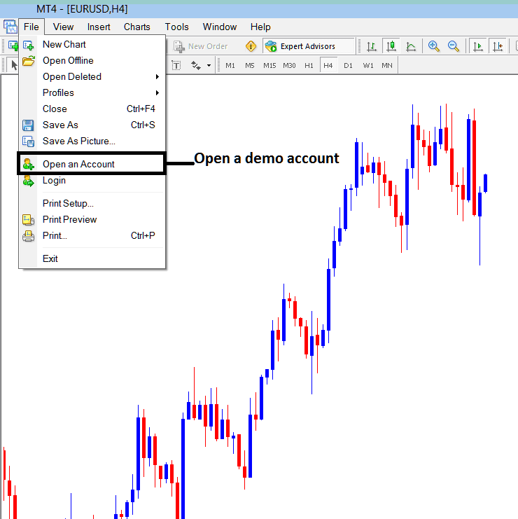 How to Open a New Demo Account from MetaTrader XAUUSD Trading Platform - MetaTrader 4 XAU USD Demo Account