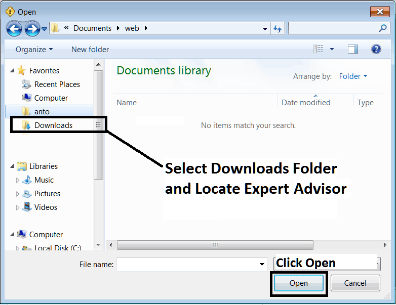 Locate Downloaded Expert Advisor on Computer and Install it on MT4 - How Do I Add EAs on MetaTrader 4?