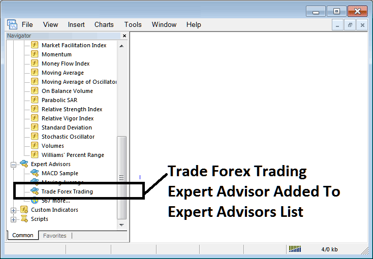 XAUUSD Trading EA Added on MT4 List of Installed XAUUSD Trading Expert Advisors - MT4 MetaEditor Tutorial for How to Add EAs - How to Add EAs on MetaTrader 4