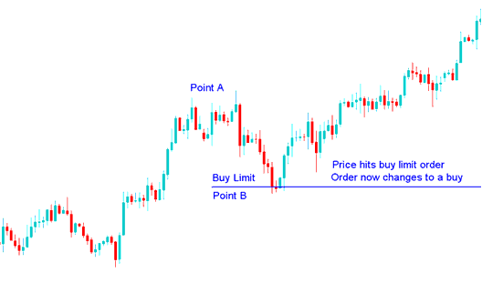 XAUUSD Price Hits Buy Limit XAUUSD Order, Order Now Changes to a Buy - Entry Limit XAU USD Order