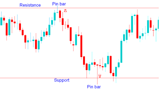 Pin Bar Combined with Support and Resistance Levels - Pin Bar XAU Price Action Trading Method and Pin Bar Reversal Signals