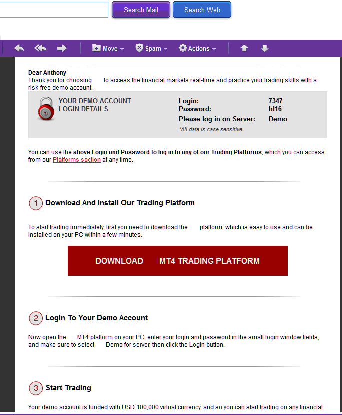 Demo Account Registration E-Mail Confirmation - How to Sign Up Demo Trading Account on MT4