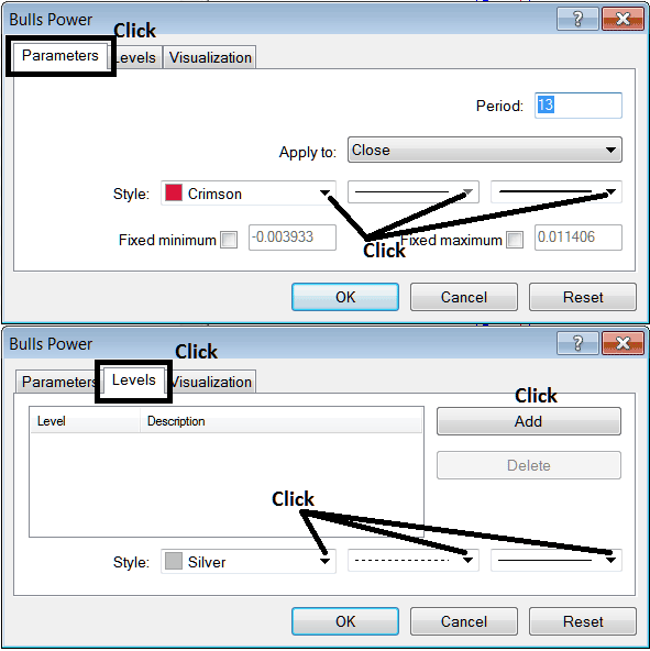 Edit Properties Window for Editing Bulls Power Settings